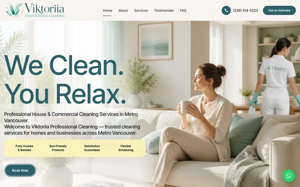 Viktoria Professional Cleaning website